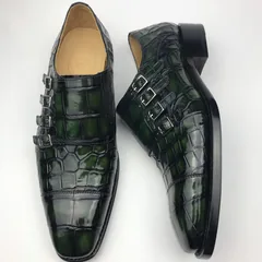 Men’s Crocodile Cap Toe Monk Strap Shoes BMGAS120170 image 6