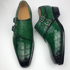 Men’s Crocodile Cap Toe Double Monk Strap BMGAS120171 image 6