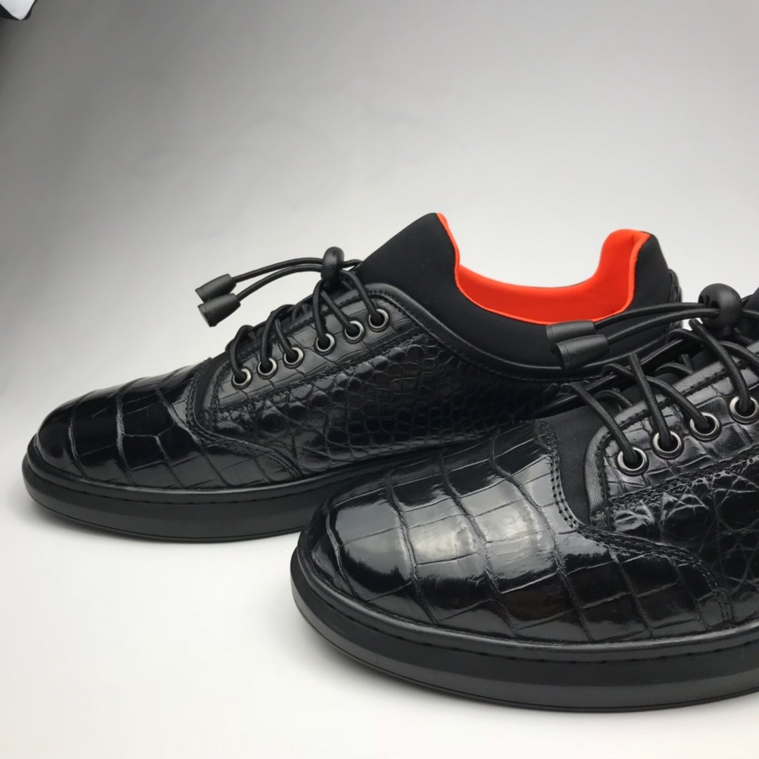 Men’s Crocodile Casual Breathable Flat Shoes BMBAS120181 image 6