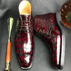Pointed Toe Crocodile Derby Boots BMBAS120189 image 6