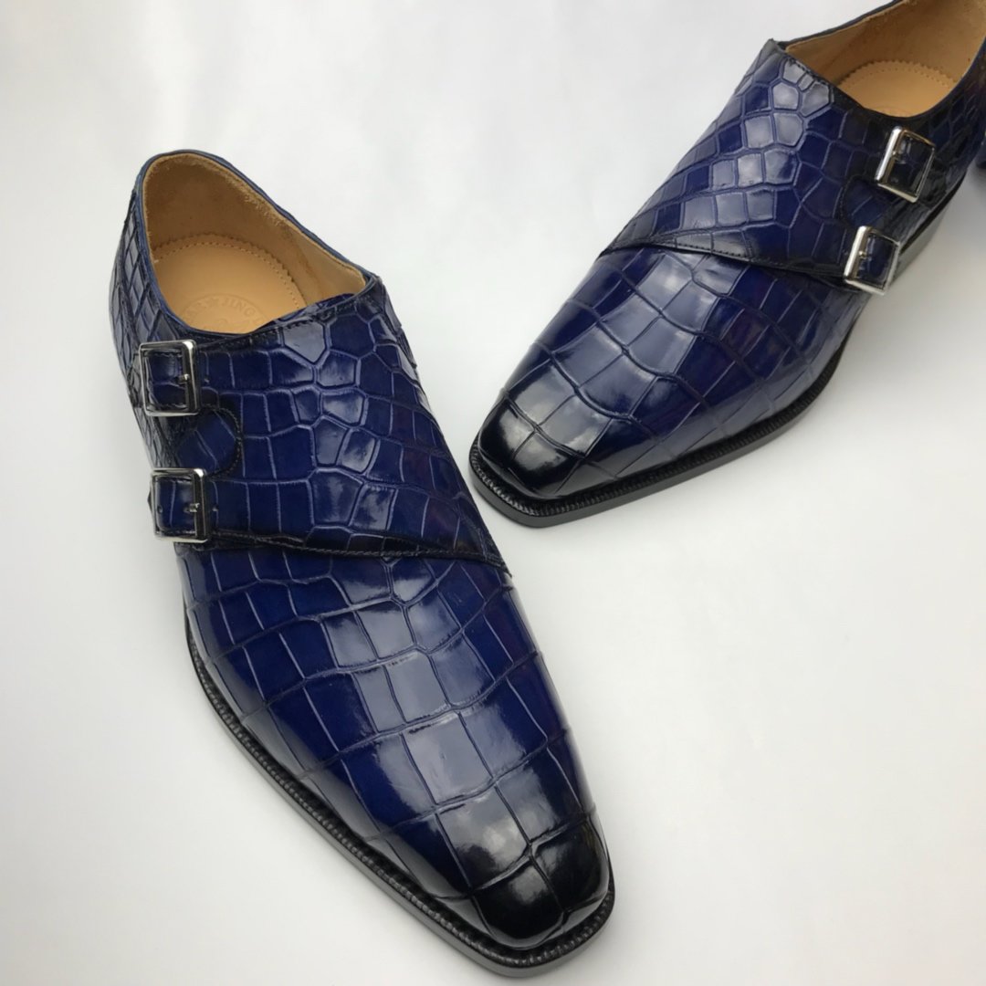 Crocodile Leather Brogues Buckle Shoes BMBAS120192 image 5