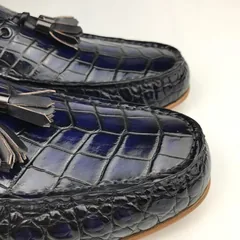 Tassel Loafers Shoes Men Pointed Toe Crocodile Men Shoes BMBAS120194 image 5