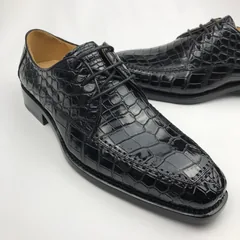 Genuine Crocodile Leather Vintage Handmade Shoes BMBAS120198 image 5
