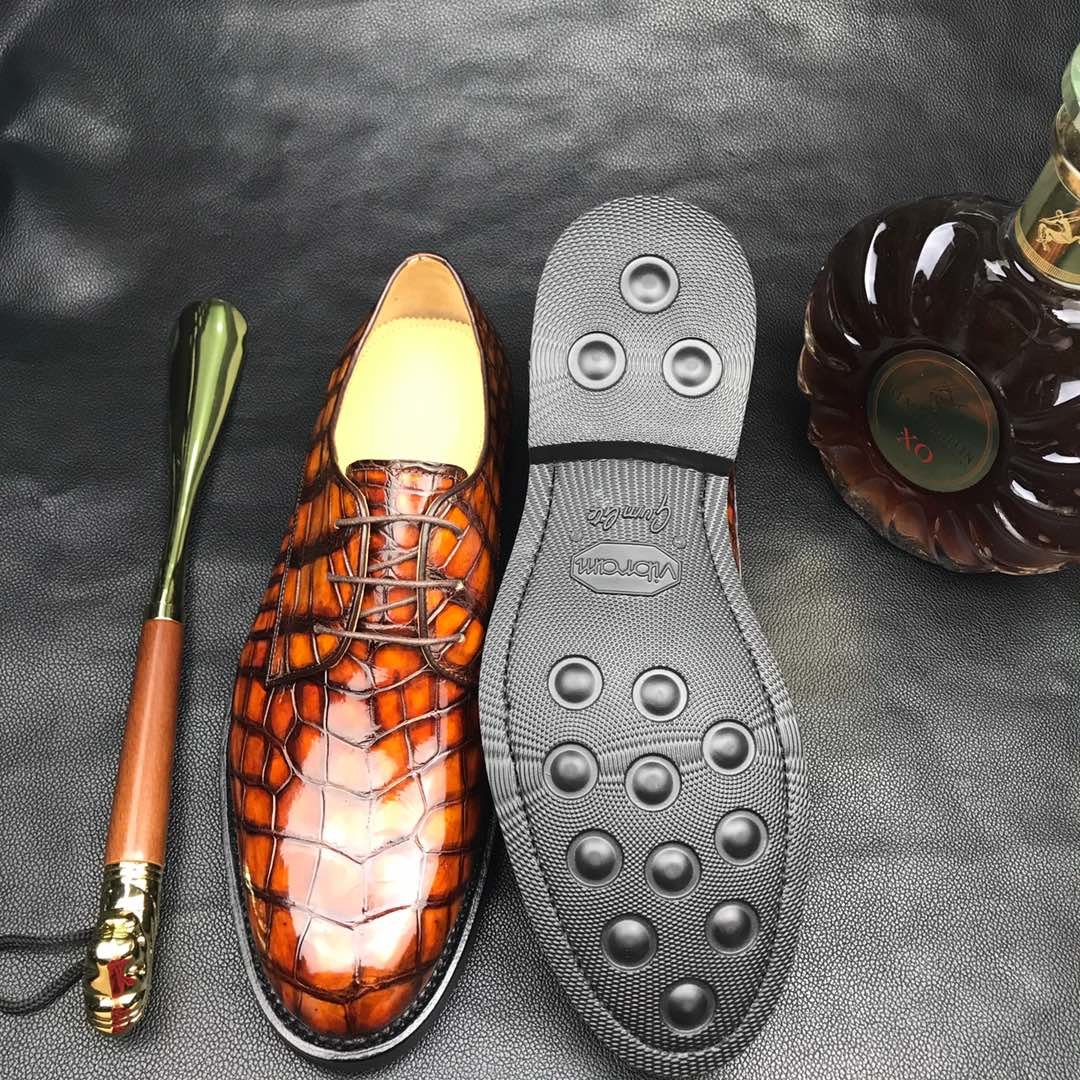 Men’s Classic Modern Crocodile Formal Derby Shoe BMBAS12070 image 6