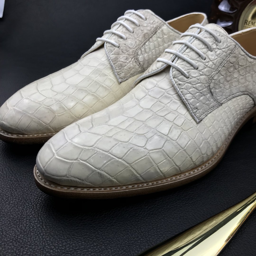 Crocodile Luxury Textured Leather Derby Dress Shoes BMWAS120209 image 6