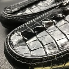Crocodile Horn Back Leather Slip On Casual Loafer BMBAS120210 image 6