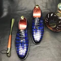Classic Oxford Shoes Crocodile Formal Dress Shoes BMBAS12071 image 7