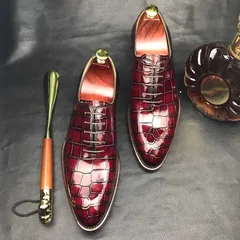 Men’s New Genuine Crocodile Oxford Shoes BMBAS12072 image 6