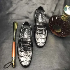 Crocodile Leather Casual Driving Slip-on Shoe BMBAS12075 image 7