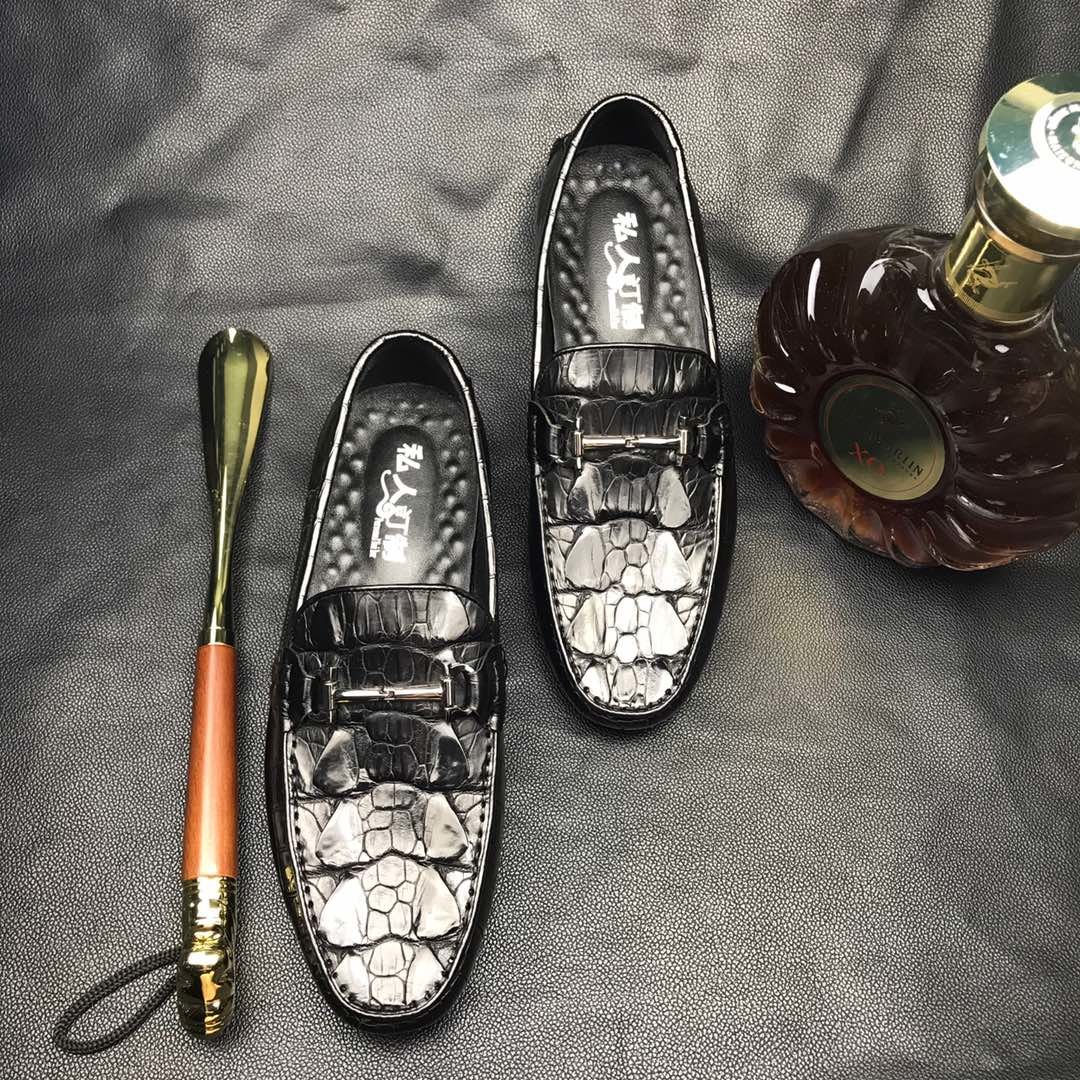 Crocodile Leather Casual Driving Slip-on Shoe BMBAS12075 image 7