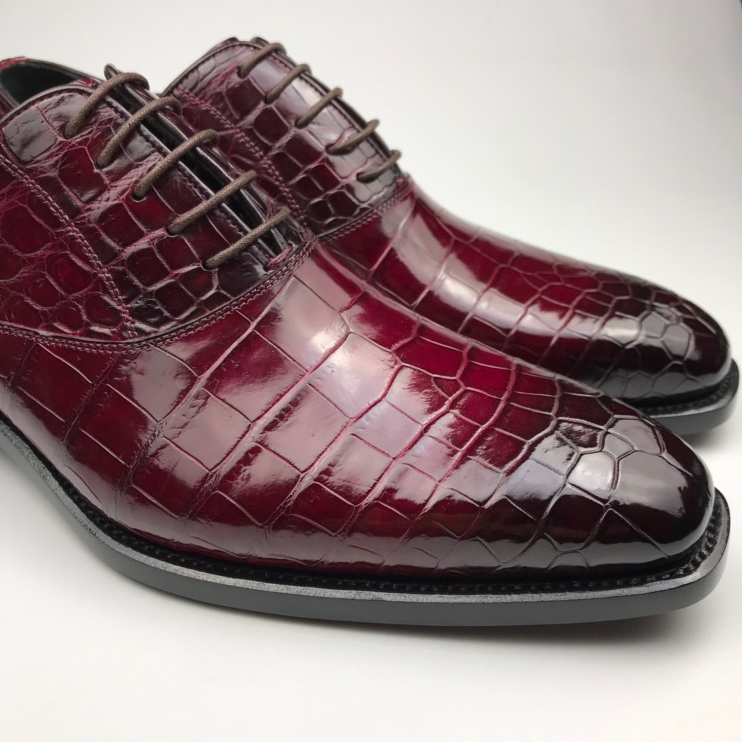 Men Dress Shoes Crocodile Pattern Oxford Business Shoe BMBAS12080 image 6