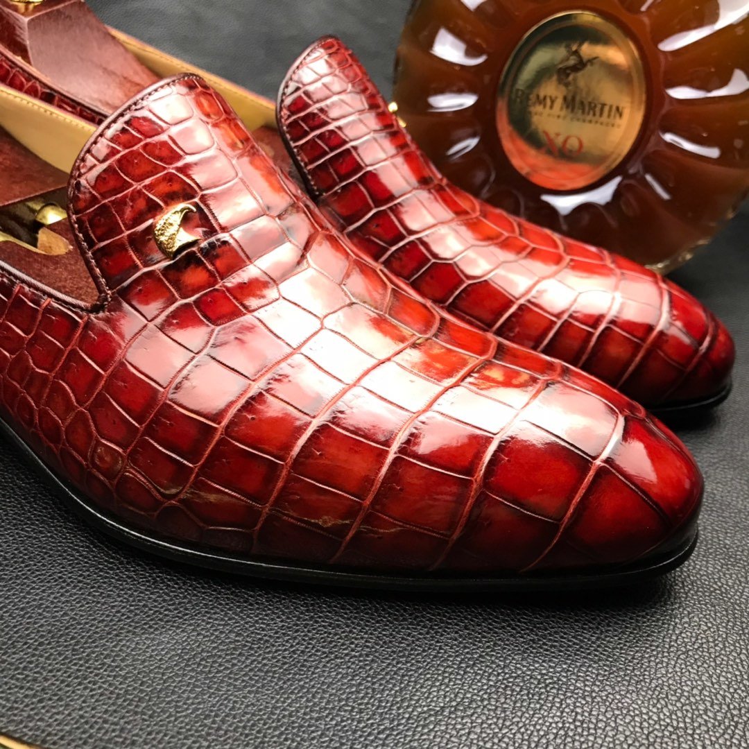 Driving Loafers Boat Shoes Slip On Crocodile BMBAS12084 image 6
