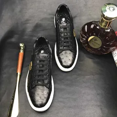Ostrich Casual Leather Sneaker Shoes BMBOS12089 image 6