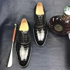 Crocodile Skin Black Gold Oxford Shoe BMBAS12090 image 7