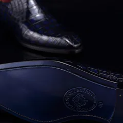 Scale-Patterned Slip-On Casual Loafers BMBAS12059 image 6