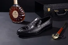 Men’s Soft Crcodile Genuine Leather Penny Loafers BMBAS120104 image 7