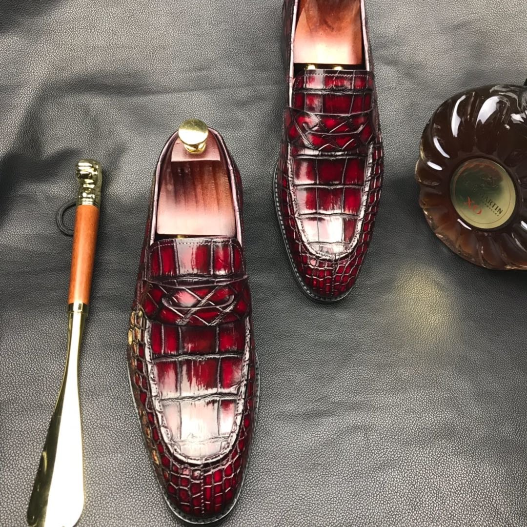Men Crocodile Dress Shoes Peas Shoes BMBAS120118 image 6