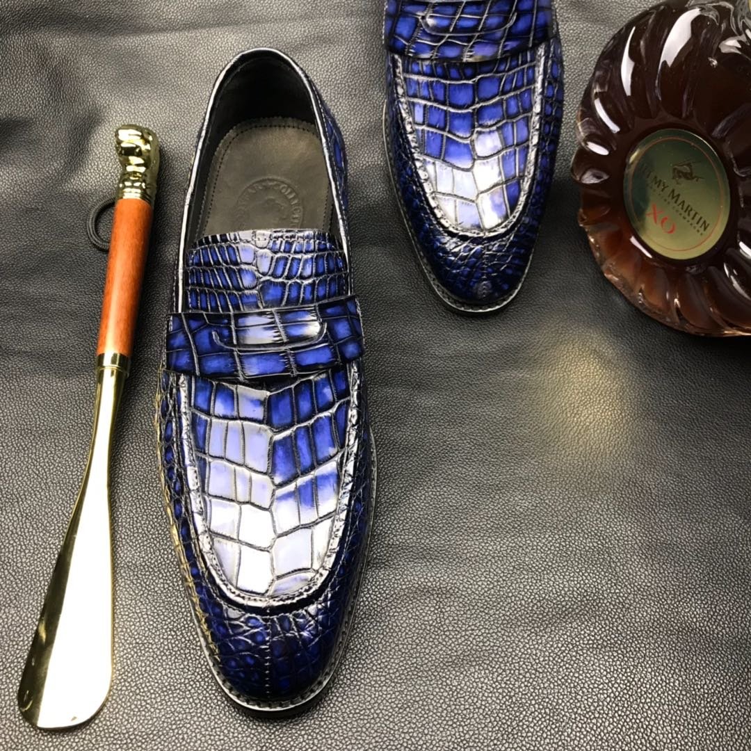 Mens Dress Shoes Genuine Crocodile Boat Shoes BMBAS120119 image 7