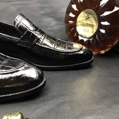 Men’s Soft Lightweight Penny Crocodile Loafers BMBAS120120 image 4