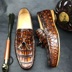 Men Moccasin Boat Shoes Crocodile Pattern BMBAS120121 image 6