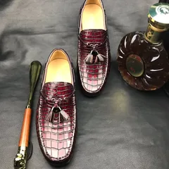 Men’s Crocodile Tassel Loafer Slip On BMBAS120122 image 6