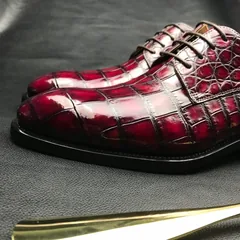 Glossy Crocodile Pattern Oxfords Dress Shoes BMBAS120123 image 7