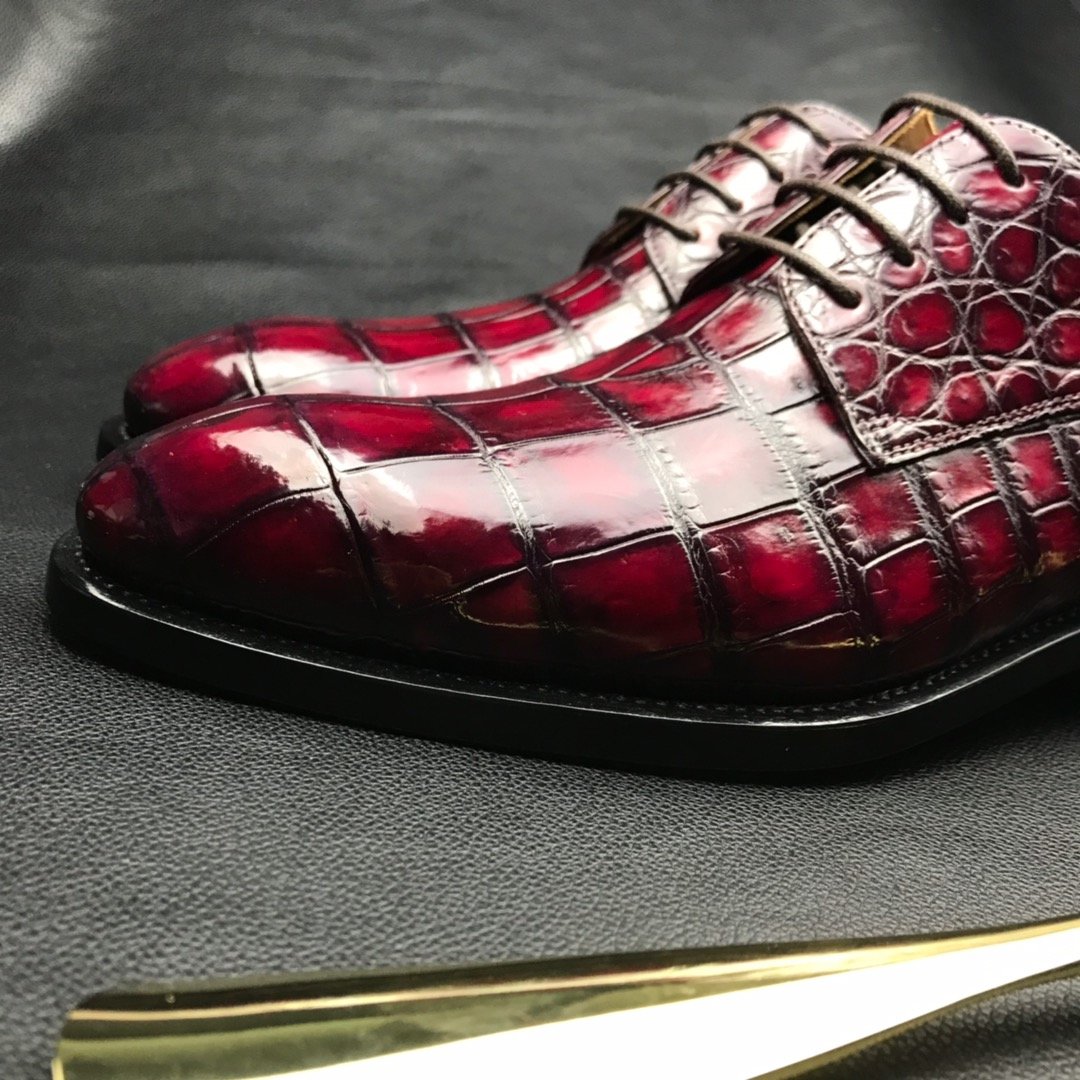 Glossy Crocodile Pattern Oxfords Dress Shoes BMBAS120123 image 7