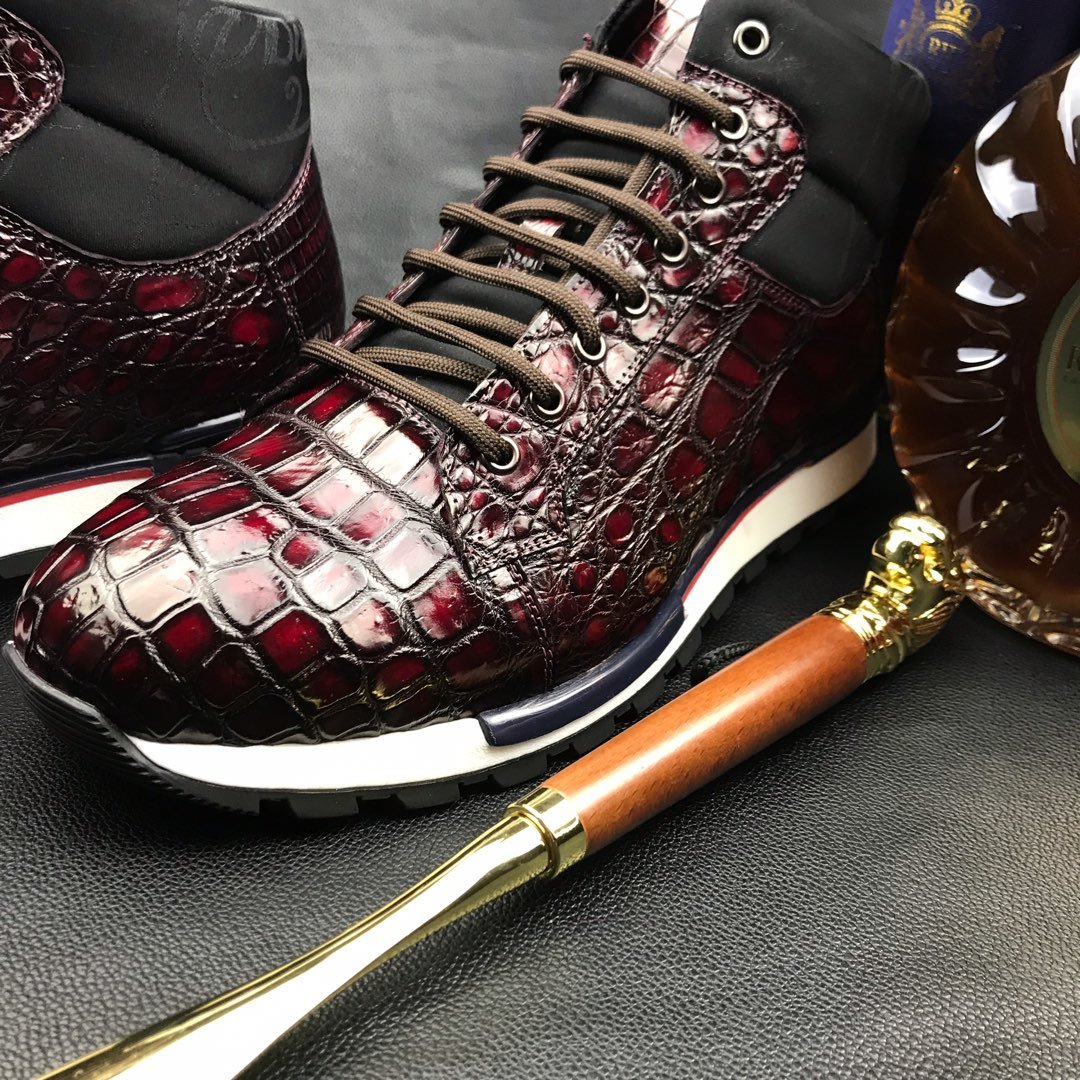 Men’s Casual Crocodile Leather Fashion Sneaker Shoes BMBAS120125 image 7