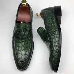 Men Penny Loafer Slip on Crocodile Texture BMGAS120135 image 6