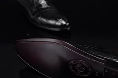 Scale-Patterned Lace-Up Derby Shoes BMBAS120138 image 6