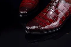 Mens classic Oxfords Crocodile Wedding Shoes BMBAS120140 image 8