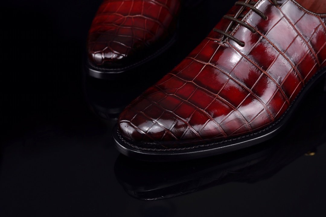 Mens classic Oxfords Crocodile Wedding Shoes BMBAS120140 image 8