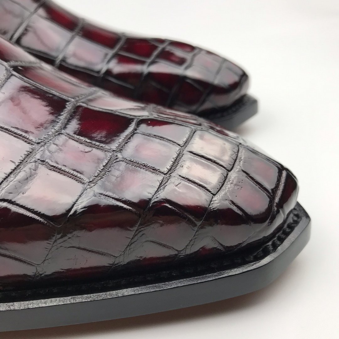 Men’s Genuine Crocodile Oxford Shoes Lace Up Shoes BMBAS120143 image 5