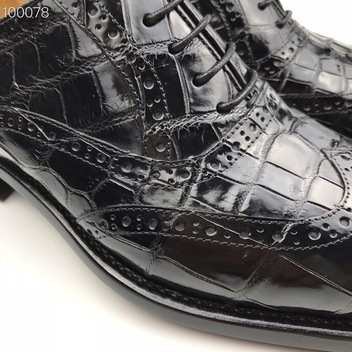 Men’s Crocodile with Leather Sole Oxford BMBAS120149 image 6