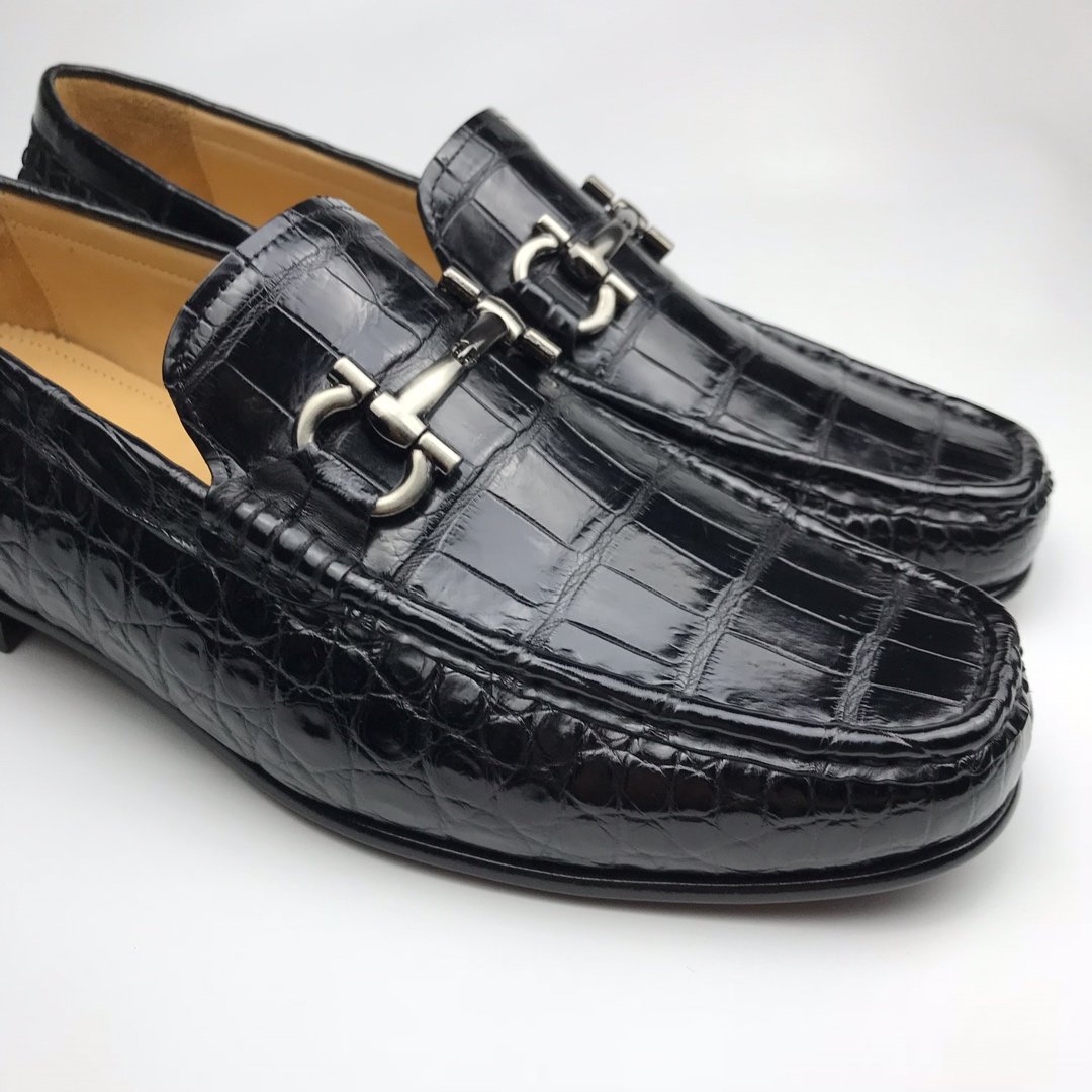 Crocodile Leather Casual Slip On Shoes Comfortable Loafer BMBAS120150 image 5