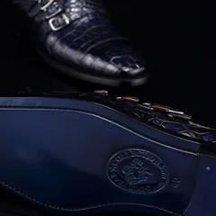 Men’s Crocodile Pointed Toe Monk Slip-On Shoe BMBAS12055 image 5