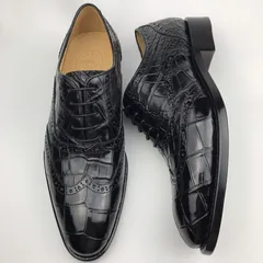 Men’s Genuine Crocodile Lace up Oxford Dress Shoes BMBAS120162 image 7