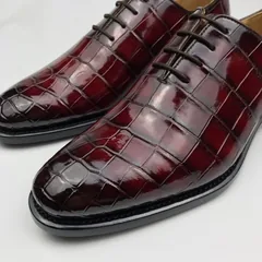 Oxford Crocodile Dress Shoes Comfortable Classic Design BMBAS120164 image 7