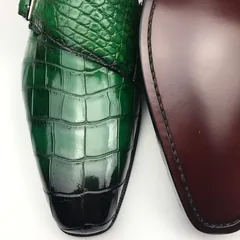 Men’s Crocodile Cap Toe Double Monk Strap BMGAS120171 image 7