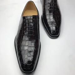 Crocodile Genuine Leather Oxford Lace-Up Dress Shoes BMBAS120176 image 7