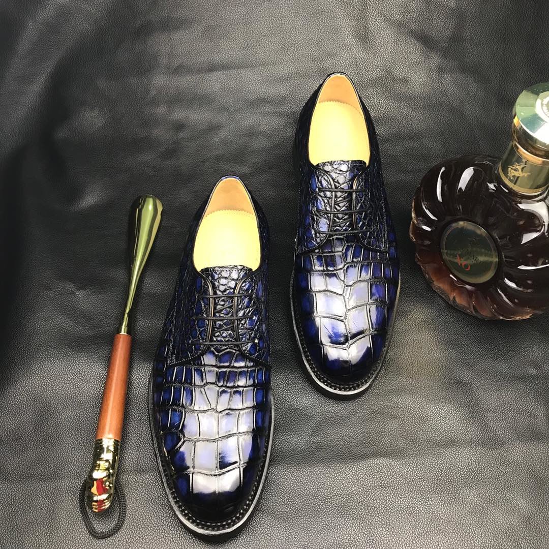 Men Crocodile Patent Dress Shoes BMBAS12068 image 7