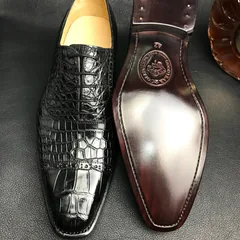 Crocodile Cap Toe Derby Lace Up Oxford Dress Shoes BMBAS120186 image 7