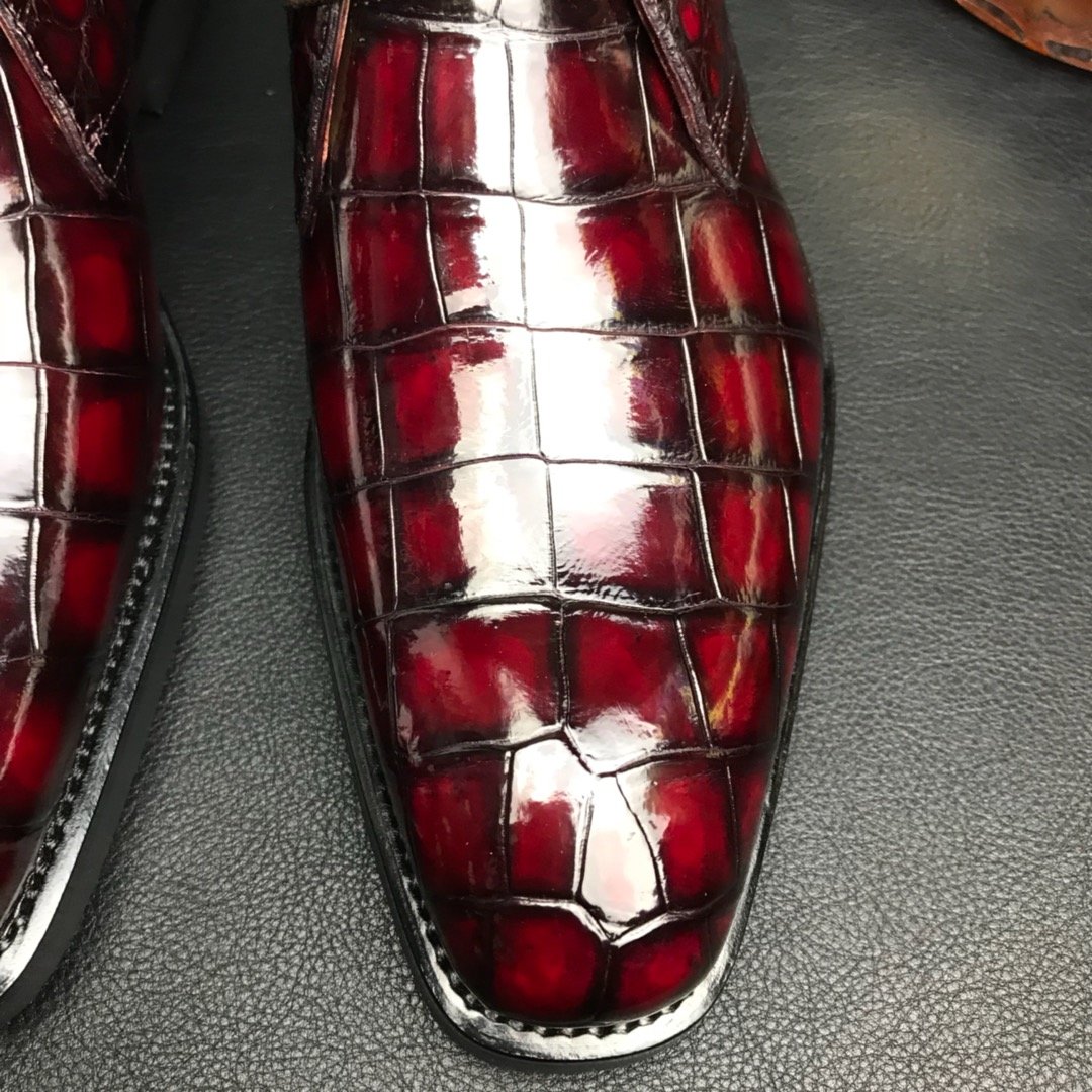 Pointed Toe Crocodile Derby Boots BMBAS120189 image 7
