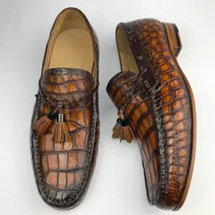 Crocodile Slip On Men Shoes Tassel Loafer BMBAS120195 image 6