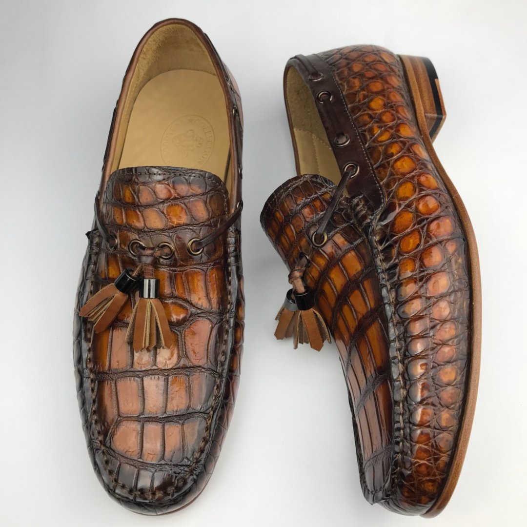 crocodile slip ons