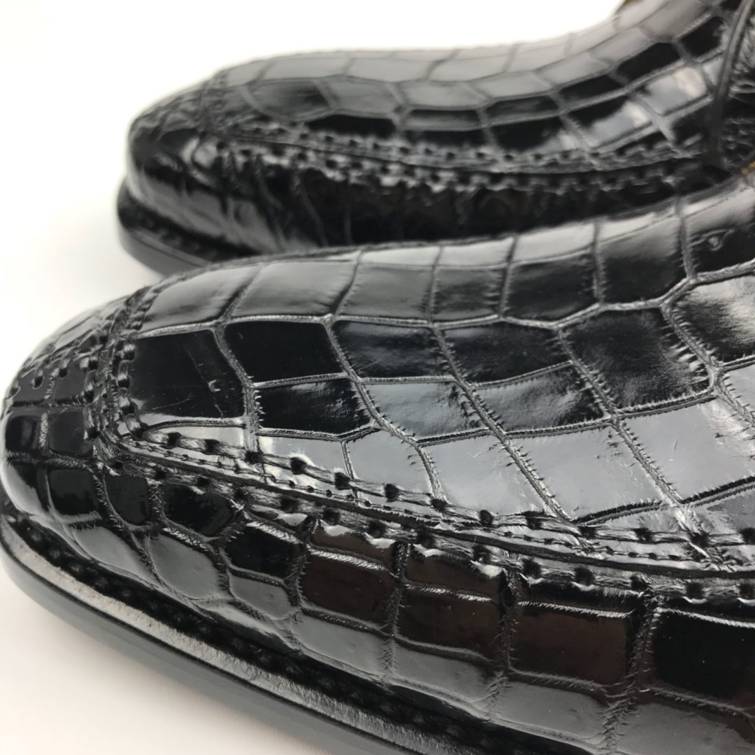 Genuine Crocodile Leather Vintage Handmade Shoes BMBAS120198 image 6