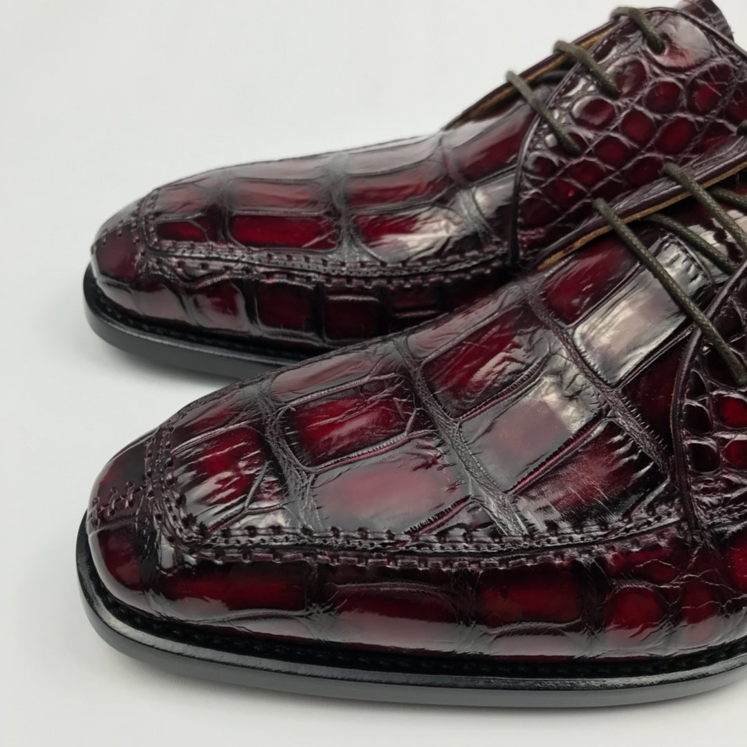 Genuine Crocodile Leather Derby Shoes BMBAS120199 image 6