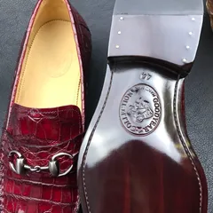 Genuine Crocodile leather vintage burgundy loafers BMBAS120206 image 6