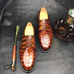 Men’s Classic Modern Crocodile Formal Derby Shoe BMBAS12070 image 7