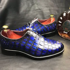 Classic Oxford Shoes Crocodile Formal Dress Shoes BMBAS12071 image 8